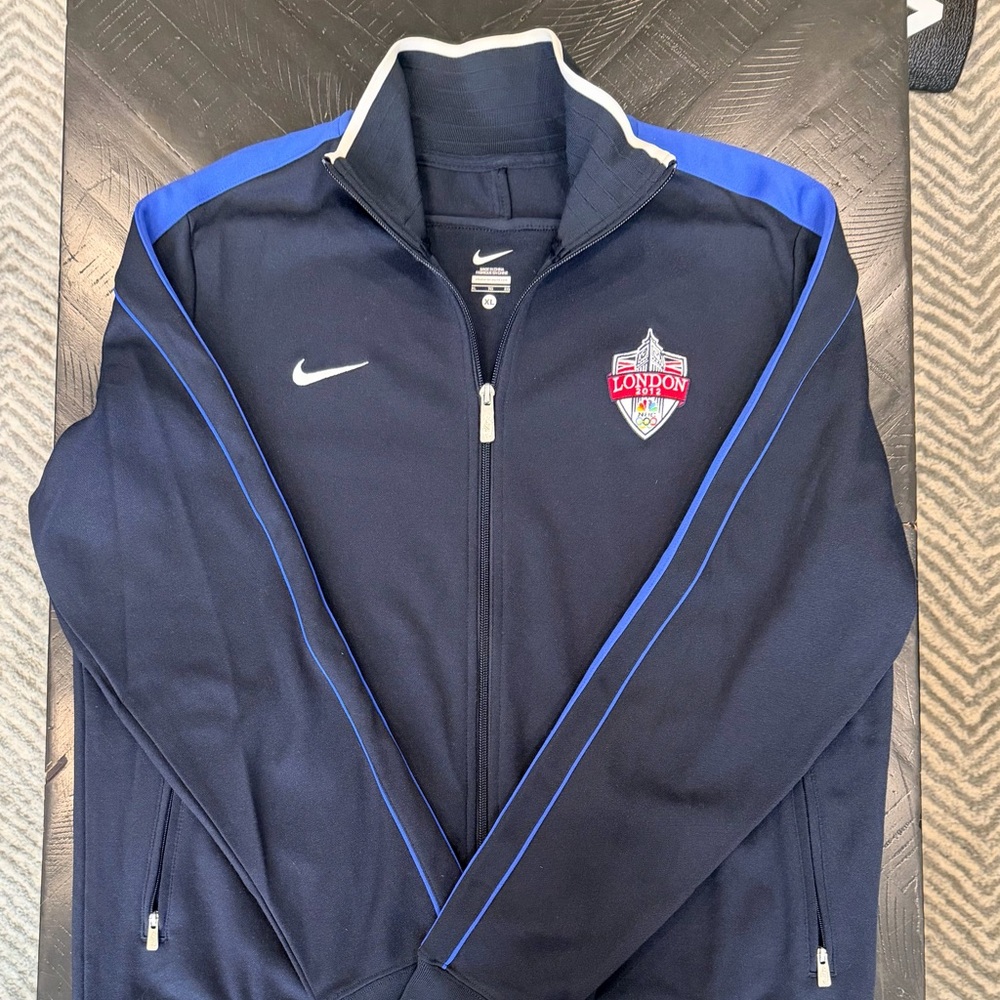 Authentic 2012 London Olympics,Nike Men's Navy and Royal Blue Track Jacket, NWOT
